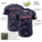 Custom Navy Medium Pink 3D Pattern Design Abstract Network Authentic Baseball Jersey