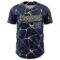 Custom Navy Cream 3D Pattern Design Abstract Network Authentic Baseball Jersey