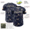 Custom Navy Cream 3D Pattern Design Abstract Network Authentic Baseball Jersey