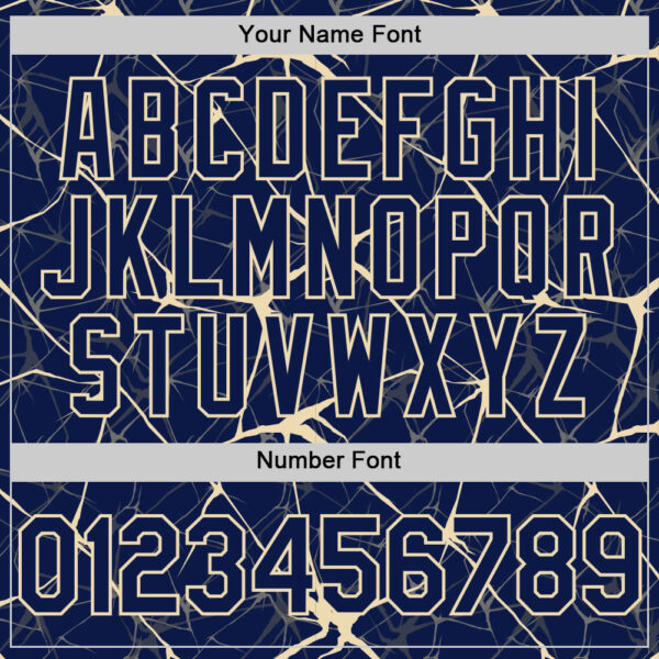 Custom Navy Cream 3D Pattern Design Abstract Network Authentic Baseball Jersey