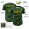 Custom Green Yellow 3D Pattern Design Abstract Network Authentic Baseball Jersey