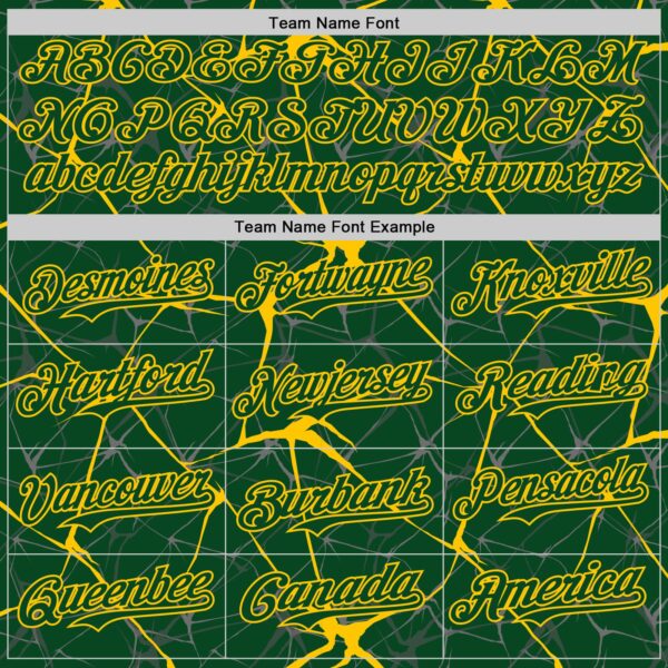 Custom Green Yellow 3D Pattern Design Abstract Network Authentic Baseball Jersey