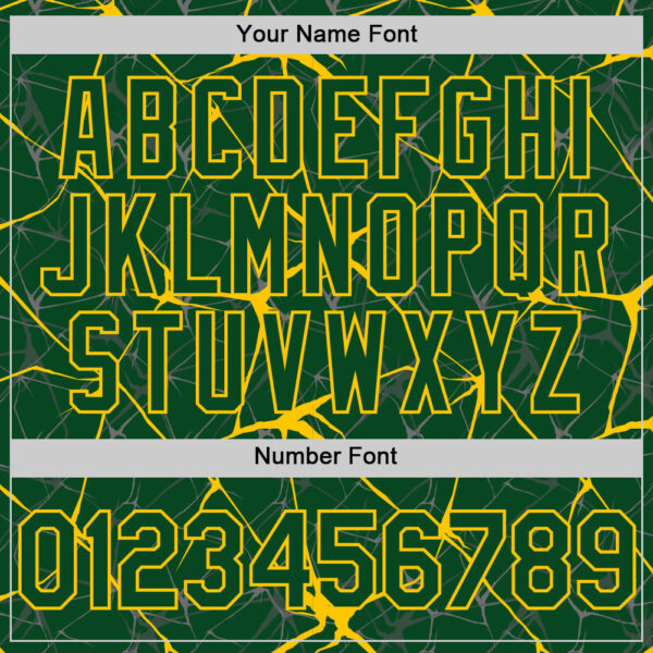 Custom Green Yellow 3D Pattern Design Abstract Network Authentic Baseball Jersey