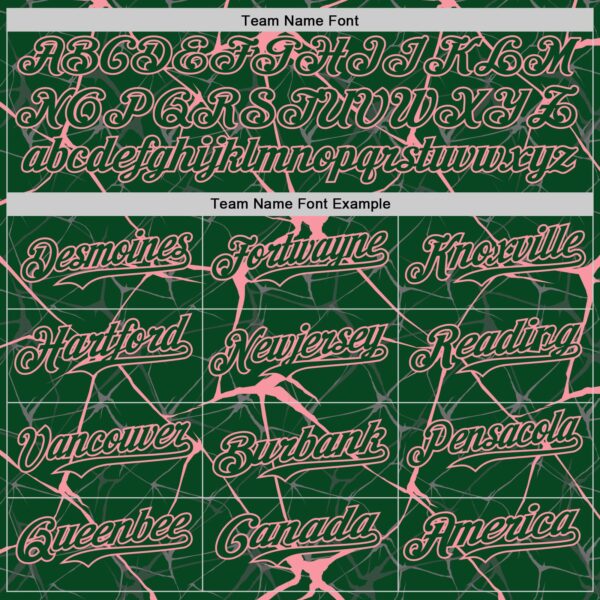 Custom Green Medium Pink 3D Pattern Design Abstract Network Authentic Baseball Jersey