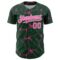 Custom Green Pink-White 3D Pattern Design Abstract Network Authentic Baseball Jersey
