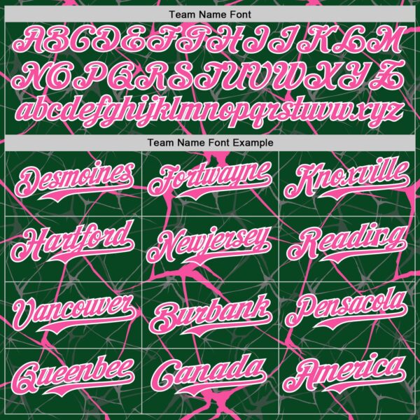 Custom Green Pink-White 3D Pattern Design Abstract Network Authentic Baseball Jersey