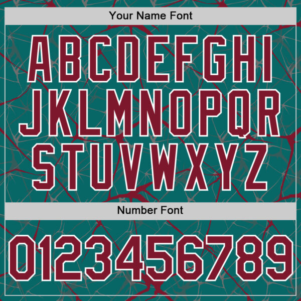 Custom Teal Crimson-White 3D Pattern Design Abstract Network Authentic Baseball Jersey