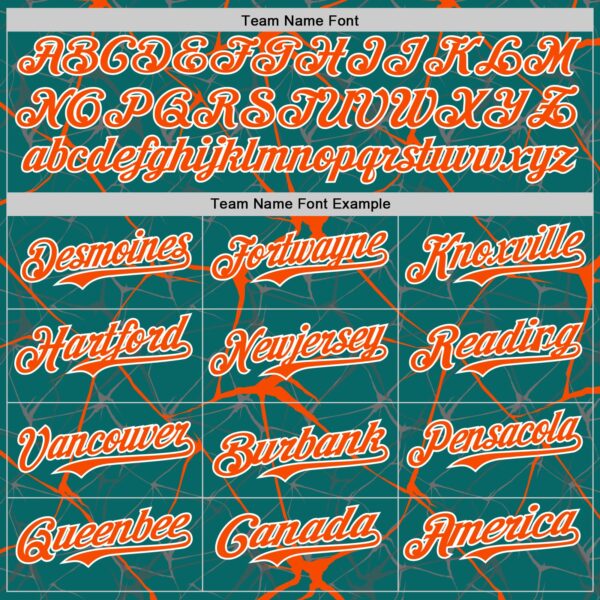 Custom Teal Orange-White 3D Pattern Design Abstract Network Authentic Baseball Jersey