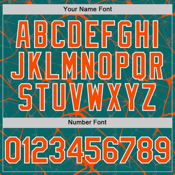Custom Teal Orange-White 3D Pattern Design Abstract Network Authentic Baseball Jersey