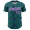 Custom Teal Purple-White 3D Pattern Design Abstract Network Authentic Baseball Jersey