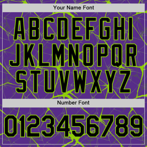Custom Purple Black-Neon Green 3D Pattern Design Abstract Network Authentic Baseball Jersey