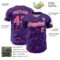 Custom Purple Neon Pink-White 3D Pattern Design Abstract Network Authentic Baseball Jersey