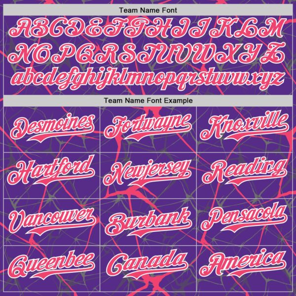 Custom Purple Neon Pink-White 3D Pattern Design Abstract Network Authentic Baseball Jersey