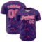 Custom Purple Neon Pink-White 3D Pattern Design Abstract Network Authentic Baseball Jersey