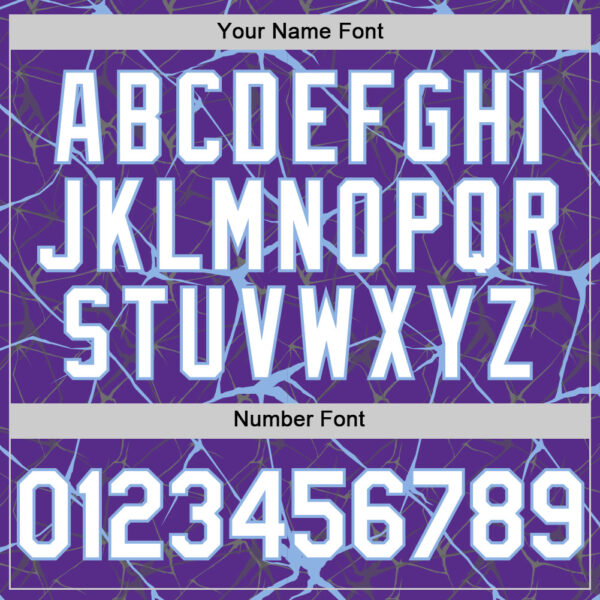 Custom Purple White-Light Blue 3D Pattern Design Abstract Network Authentic Baseball Jersey