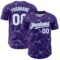 Custom Purple White-Light Blue 3D Pattern Design Abstract Network Authentic Baseball Jersey
