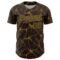 Custom Brown Old Gold 3D Pattern Design Abstract Network Authentic Baseball Jersey