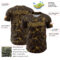 Custom Brown Old Gold 3D Pattern Design Abstract Network Authentic Baseball Jersey