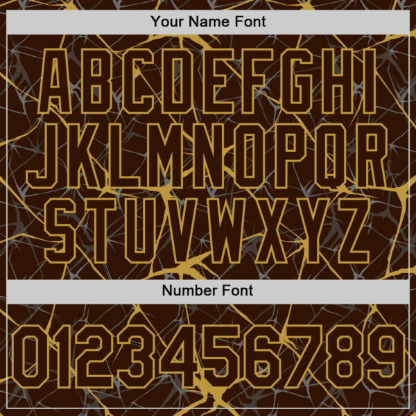 Custom Brown Old Gold 3D Pattern Design Abstract Network Authentic Baseball Jersey