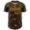 Custom Brown Gold 3D Pattern Design Abstract Network Authentic Baseball Jersey