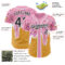 Custom Light Pink Black Yellow-White Foodie Food Dessert Melting Cream Waffle Grid Authentic Baseball Jersey