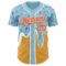 Custom Electric Blue Orange Yellow-White Foodie Food Dessert Melting Cream Waffle Grid Authentic Baseball Jersey