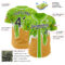 Custom Neon Green Black Yellow-White Foodie Food Dessert Melting Cream Waffle Grid Authentic Baseball Jersey