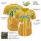 Custom Yellow Kelly Green-White Foodie Food Dessert Melting Cream Waffle Grid Authentic Baseball Jersey