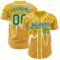 Custom Yellow Kelly Green-White Foodie Food Dessert Melting Cream Waffle Grid Authentic Baseball Jersey