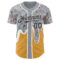 Custom Gray Black Yellow-White Foodie Food Dessert Melting Cream Waffle Grid Authentic Baseball Jersey
