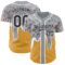 Custom Gray Black Yellow-White Foodie Food Dessert Melting Cream Waffle Grid Authentic Baseball Jersey