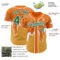 Custom Bay Orange Kelly Green Yellow-White Foodie Food Dessert Melting Cream Waffle Grid Authentic Baseball Jersey
