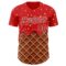 Custom Red Brown-White Foodie Food Dessert Melting Cream Waffle Grid Authentic Baseball Jersey