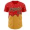 Custom Red Brown Yellow-Cream Foodie Food Dessert Melting Cream Waffle Grid Authentic Baseball Jersey
