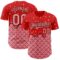 Custom Red Medium Pink-Brown Foodie Food Dessert Melting Cream Waffle Grid Authentic Baseball Jersey