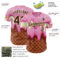 Custom Light Pink Brown-Cream Foodie Food Dessert Melting Cream Waffle Grid Authentic Baseball Jersey