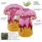 Custom Light Pink Pink Yellow-Brown Foodie Food Dessert Melting Cream Waffle Grid Authentic Baseball Jersey