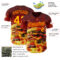 Custom Red-Yellow Foodie Fast Food Burger Authentic Baseball Jersey