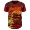 Custom Red-Yellow Foodie Fast Food Burger Authentic Baseball Jersey