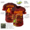 Custom Red-Yellow Foodie Fast Food Burger Authentic Baseball Jersey