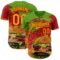 Custom Aurora Green Yellow-Red Foodie Fast Food Burger Authentic Baseball Jersey