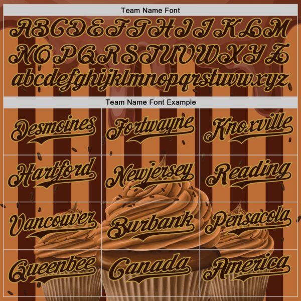 Custom Brown-Old Gold Foodie Food Dessert Chocolate Ice Cream Authentic Baseball Jersey