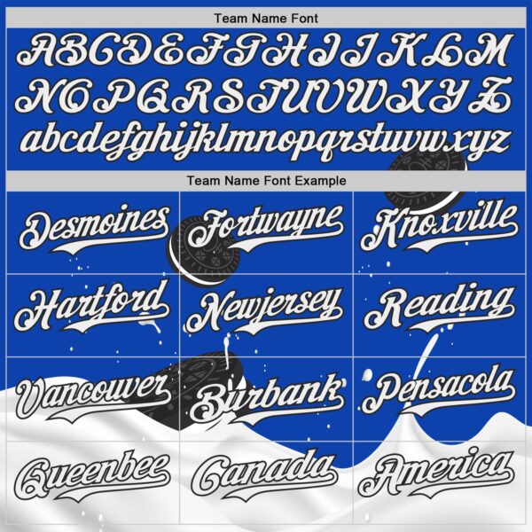 Custom Thunder Blue White-Black Foodie Food Cookies And Milk Authentic Baseball Jersey