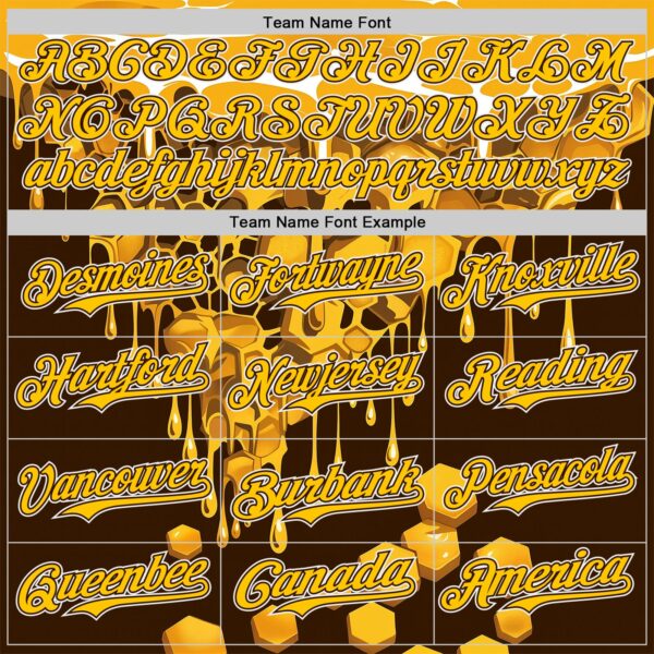Custom Yellow Black Brown-White Foodie Food Honey Bee Authentic Baseball Jersey
