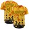 Custom Yellow-Black Foodie Food Honey Bee Authentic Baseball Jersey