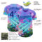 Custom Purple Dark Purple Pink-Sky Blue Cyber Tropical Palm Trees Psychedelic Sky Authentic Baseball Jersey