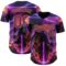 Custom Black Purple-Bay Orange Cyber Tropical Palm Trees Dinosaur Gothic Fantasy Authentic Baseball Jersey
