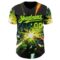 Custom Black Neon Yellow-Grass Green Cyber Tropical Palm Trees Music Festival Authentic Baseball Jersey