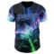 Custom Black Dark Purple-Ice Blue Cyber Tropical Palm Trees Dinosaur Gothic Fantasy Authentic Baseball Jersey