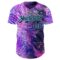 Custom Purple Navy-Ice Blue Cyber Tropical Palm Trees Dinosaur Gothic Fantasy Authentic Baseball Jersey